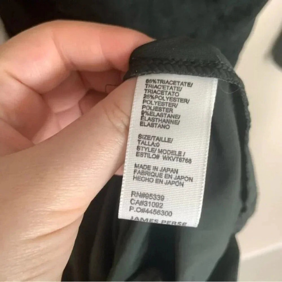 James Perse Green Ruched Velvet Long Sleeve Dress 0 - Picture 4 of 7